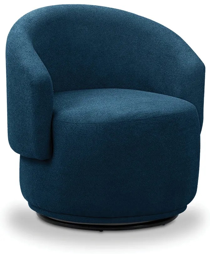 Poltrona Decorativa Orgânica Giratória Névoa Bouclê E03 - D'Rossi - Azul Marinho