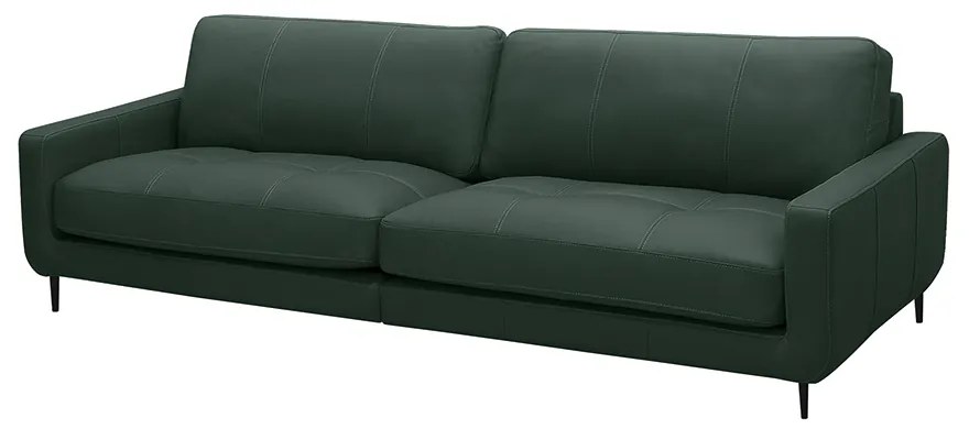 Sofá Decorativo Isaac 3 Lugares Sala de estar 240cm Pés em Aço Couro Verde Musgo G88 - Gran Belo