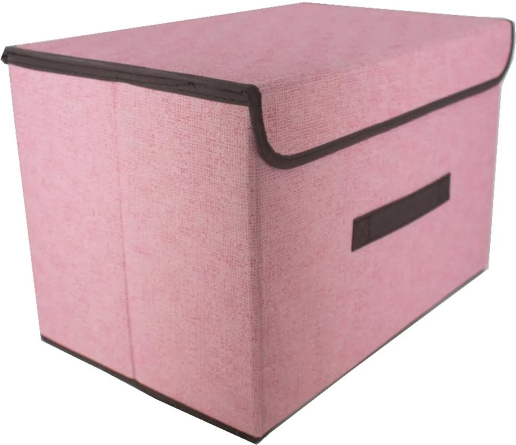 Caixa Organizadora Dobrável Multiuso Rosa (37,5x24,5x23,5cm)
