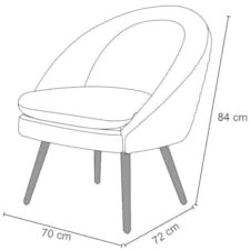 Poltrona Decorativa Pés Palito Rafa C-107 Linho Tressê Bege - Domi