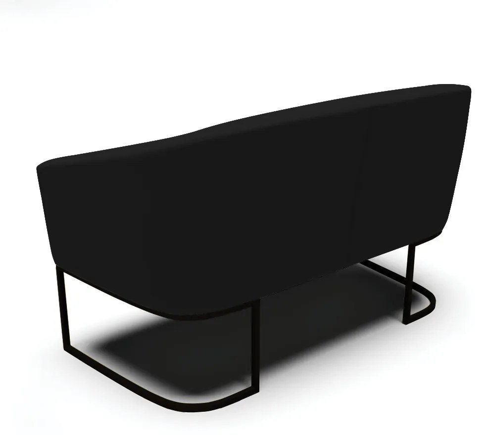 Sofá 2 Lugares Namoradeira Industrial Preto Stella Linho D03 - D'Rossi - A79 Preto