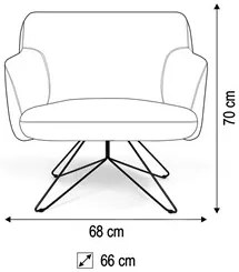 Poltrona Decorativa Jade Base Orby Fixa Corano Tressê Lona D-05/D-315