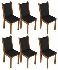 Kit 6 Cadeiras 4291 Madesa Rustic/Preto Cor:Rustic/Preto