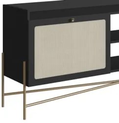 Rack Para Sala Bancada de TV 65 Pol Pé Metal Arlo Nero/Dourado - Mpoze