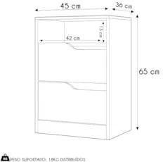 Mesa de Cabeceira com Gavetas Kit 2 Sole Flex Cinamomo/Off - Albatroz