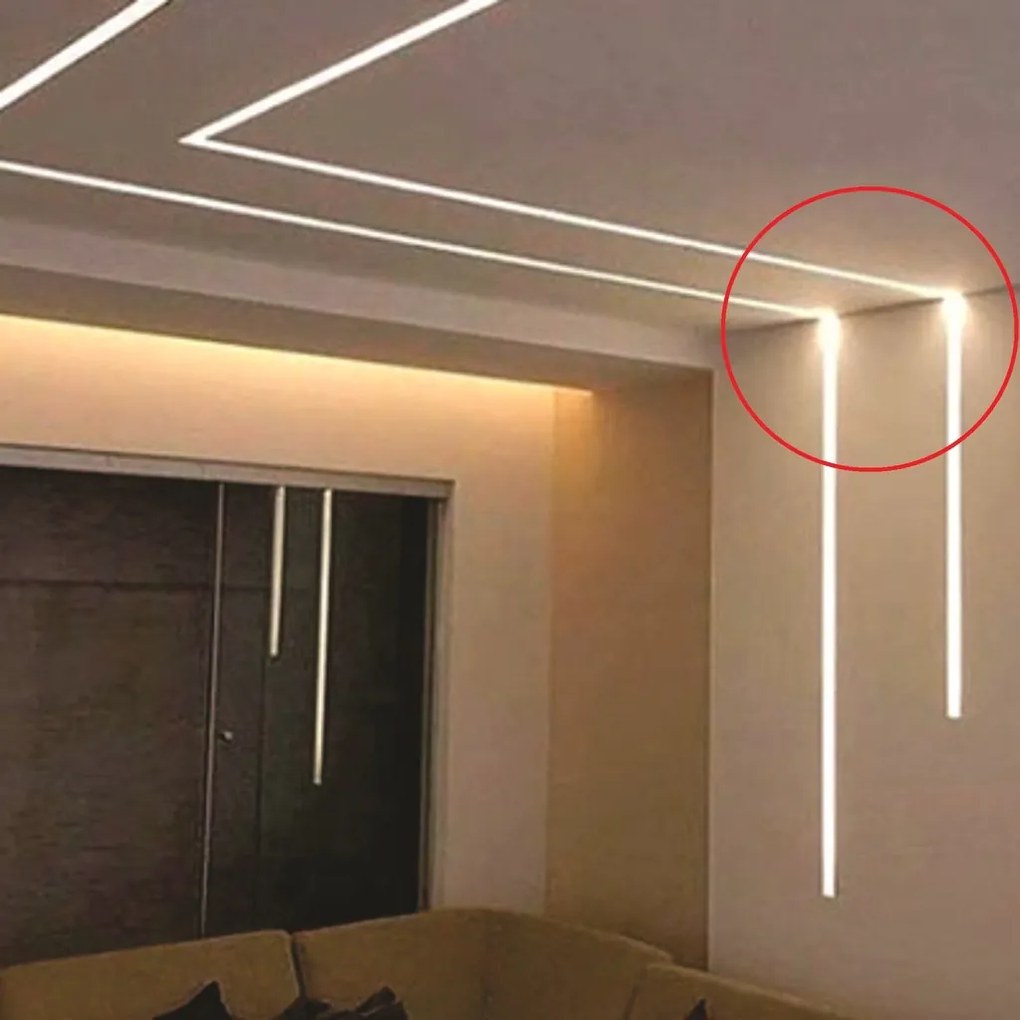Junção Teto/parede Perfil Embutir Para Fita Led Garbo 10X10Cm | Usina... (BT - Branco Texturizado)