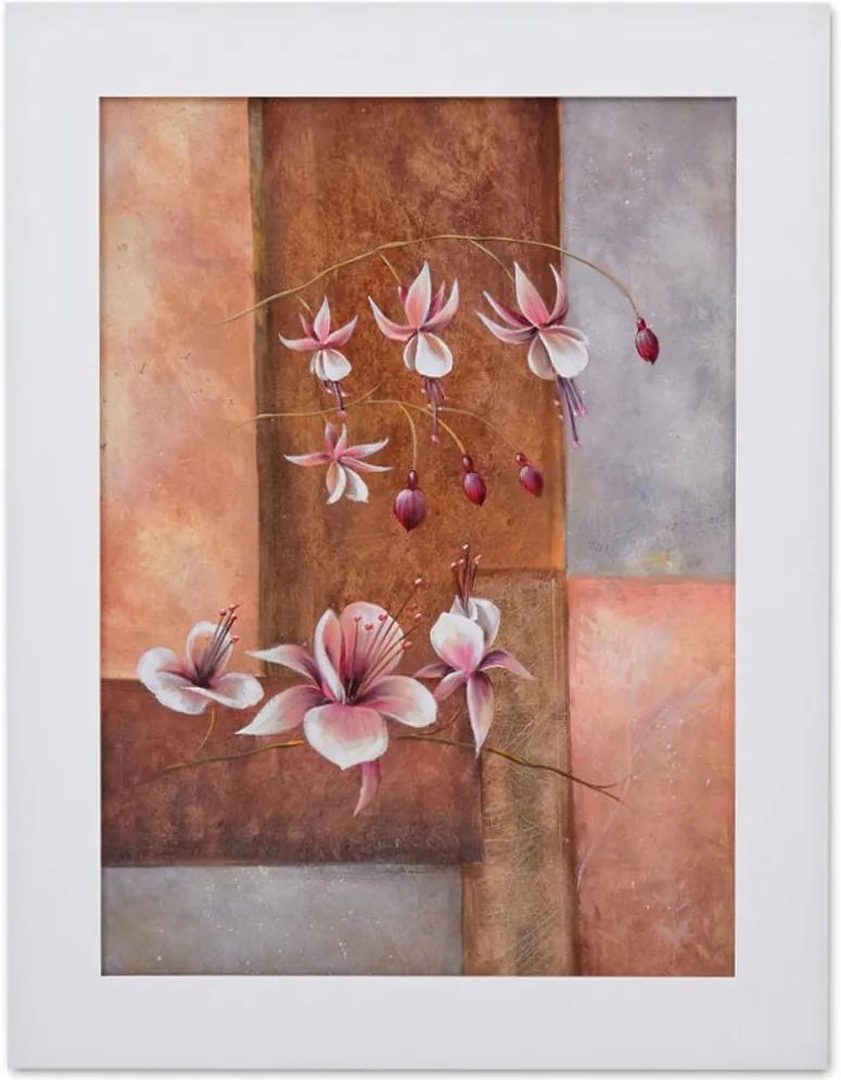 Quadro Decorativo Flores Rosas Sem Vidro 60x80cm