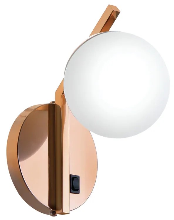 Arandela Com Globinho 18X12X24Cm 1 X G9 Metal E Globo Ø12Cm |Old Artis... (PRETO / DOURADO BRILHO)