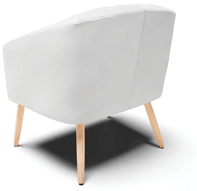 Poltrona Decorativa Pé Palito Natural Stella Sintético Branco D03 - D'Rossi