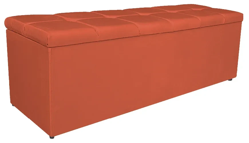Calçadeira Estofada Manchester 140 cm Casal Suede Terracota - ADJ Decor