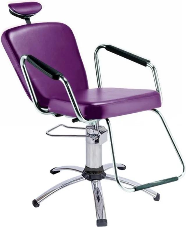 Cadeira Reclinável para Barbeiro e Maquiagem, Roxa - Nix Dompel