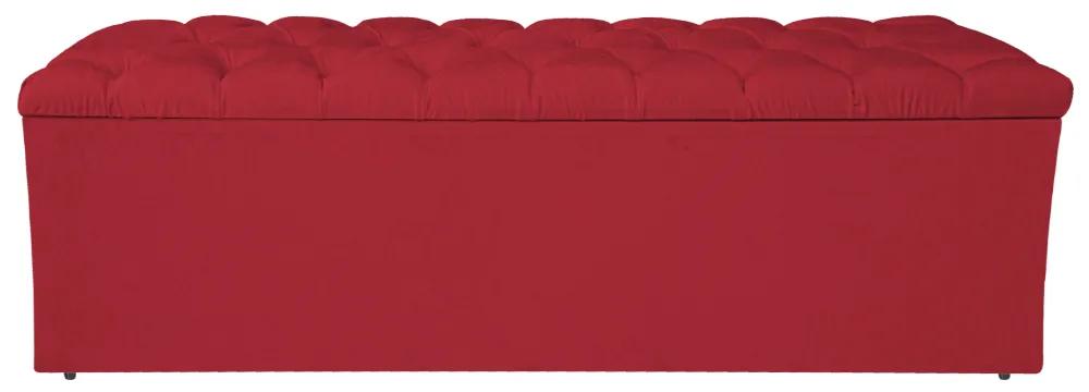 Calçadeira Estofada Liverpool 140 cm Casal Suede Vermelho - ADJ Decor
