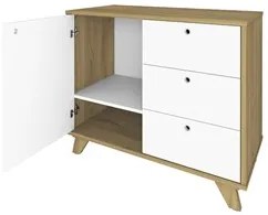 Mesa Escrivaninha 135cm Elai e Gaveteiro 2 Gavetas May A06 Olmo/Branco