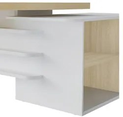 Conjunto Escritório Home Office 4 Peças Corp A06 Carvalho/Branco - Mpo