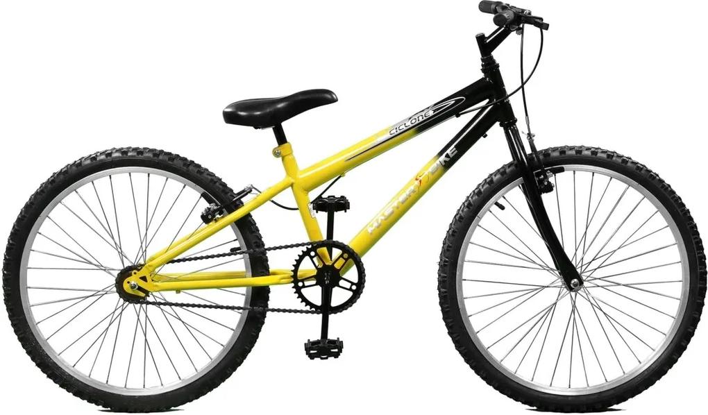 Bicicleta Master Bike Aro 24 masculina Ciclone Amarelo