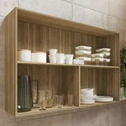 Armário de Cozinha Aéreo 2 Portas 120cm Minsk Freijó Z06 - Mpozenato
