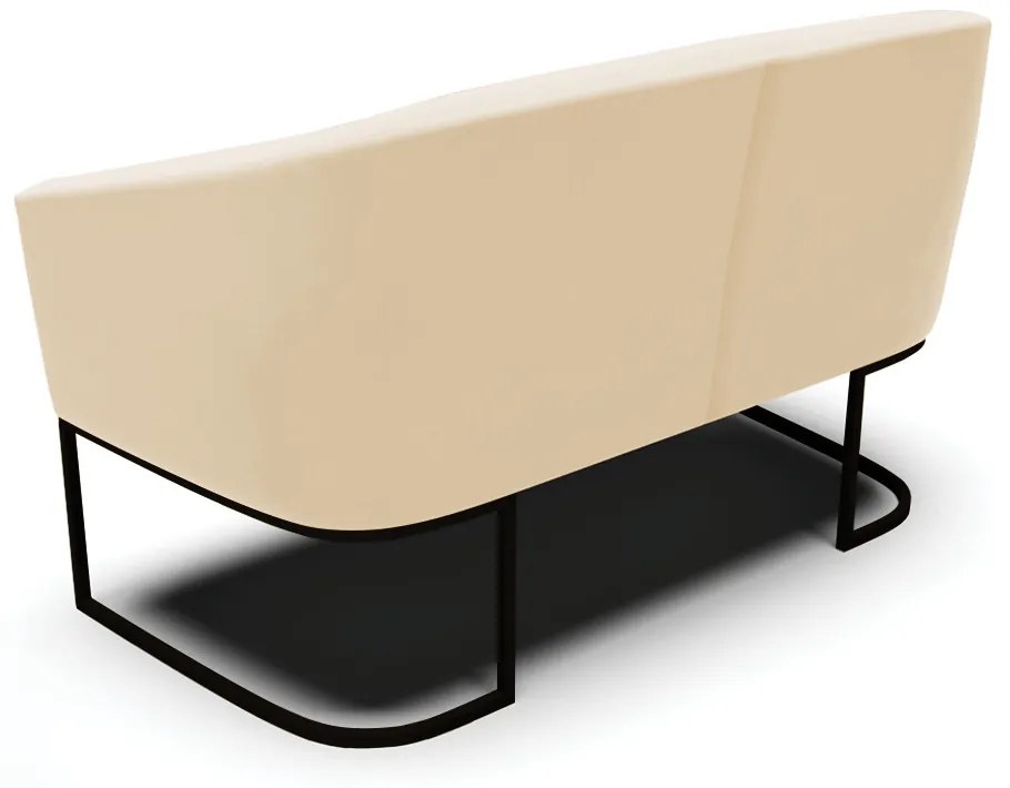 Sofá 2 Lugares Namoradeira Industrial Preto Stella Suede D03 - D'Rossi - Bege