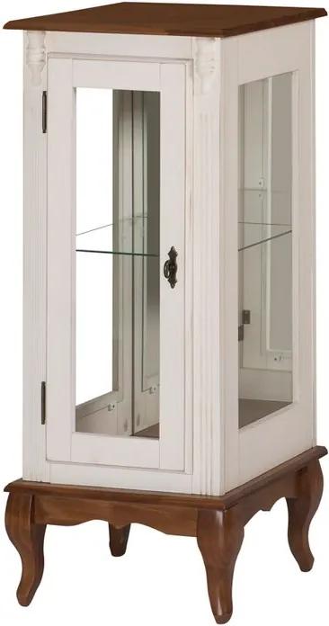 Vitrine Baixa com Porta Prateleira e Lateral de Vidro com Espelho - Wood Prime NL 32134