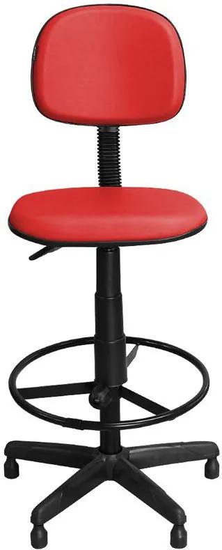 Cadeira de Caixa CS-05 Giratória Couro Vermelho - Pethiflex
