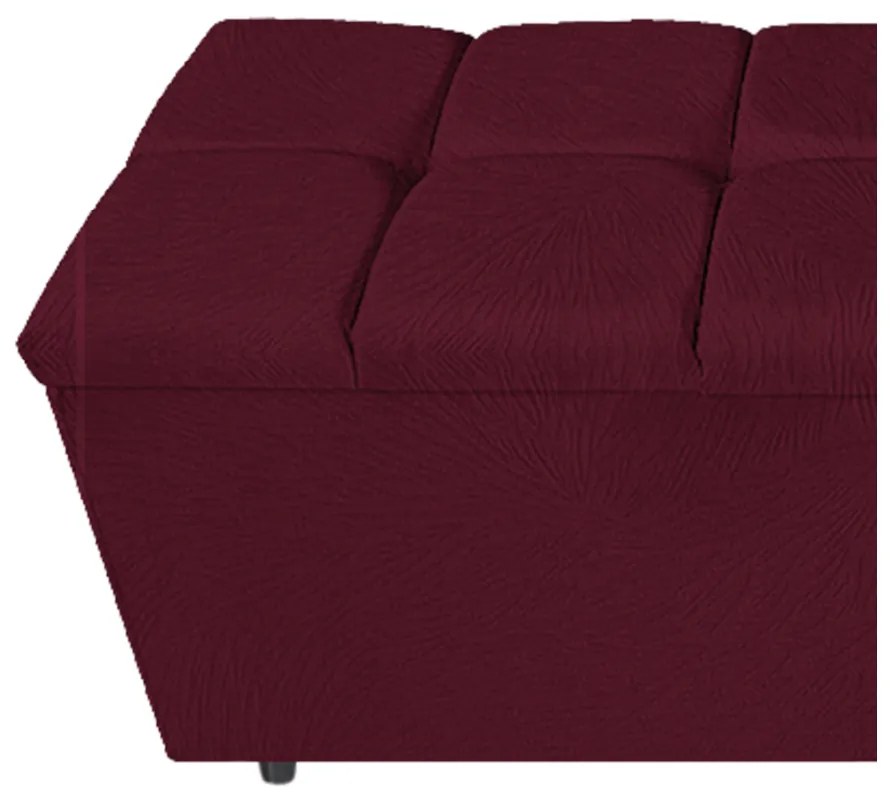 Calçadeira Estofada Manchester 195 cm King Size Suede Bordô - ADJ Decor