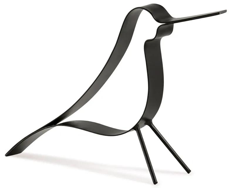 Enfeite Decorativo "Pássaro" em Metal Preto 19x7 cm - D'Rossi