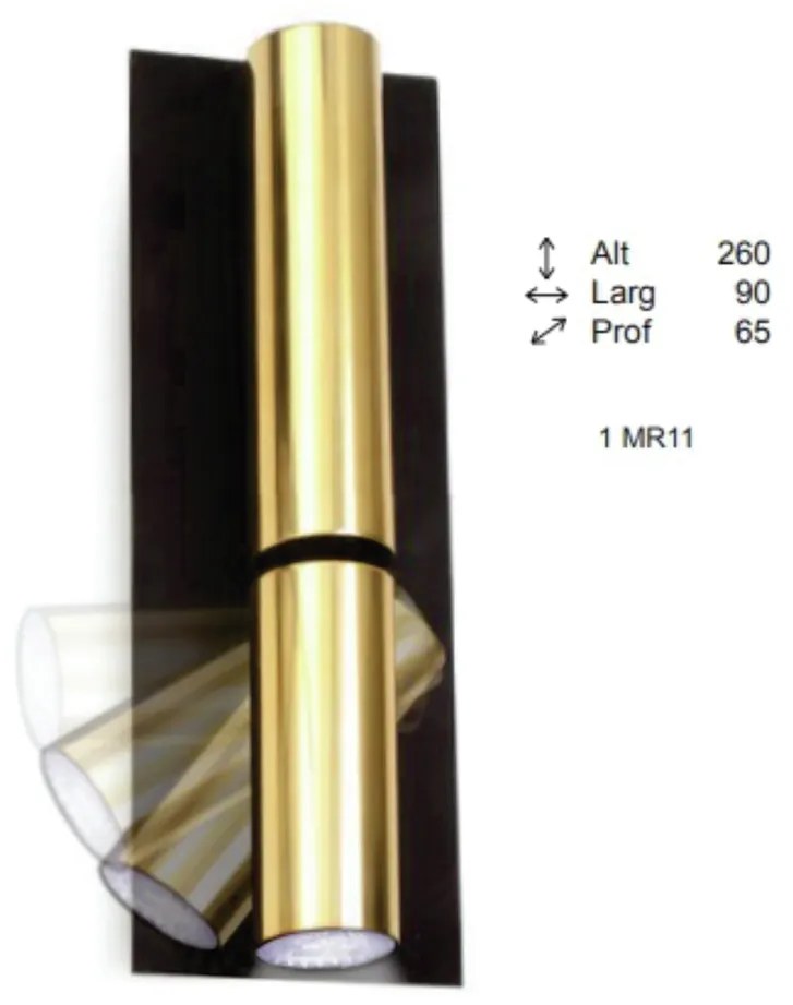 Arandela Swilver Tubo 2 Facho 1 Movel 6,5X09X26Cm 2Xmr11 C/ Interrupto... (GRAFITE / LUNA)