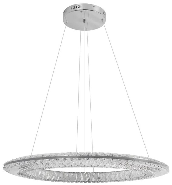 Pendente Led Cristal K9 Metal Cromado 50w 3000k Glaces