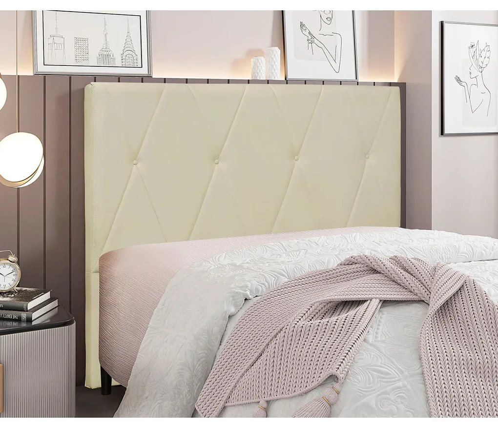 Cabeceira Casal Serena 140cm Veludo - ADJ Decor