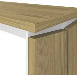 Mesa Escrivaninha em L Sharp e Gaveteiro 2 Gavetas May A06 Olmo/Branco