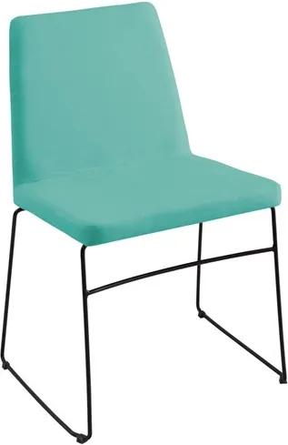 Cadeira Andy C/Pés em Aço Carbono - Azul Turquesa