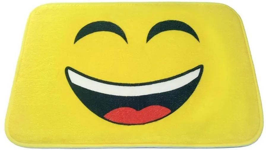 Tapete Infantil Emoji Sorriso 58x40cm Amarelo