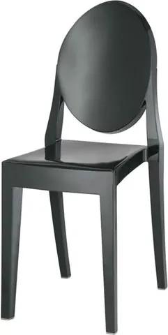 Cadeira Louis Ghost Sem Braco PC Preto Solido - 5970 Sun House
