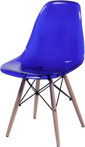 Cadeira Eiffel PC Azul Base Madeira Or Design