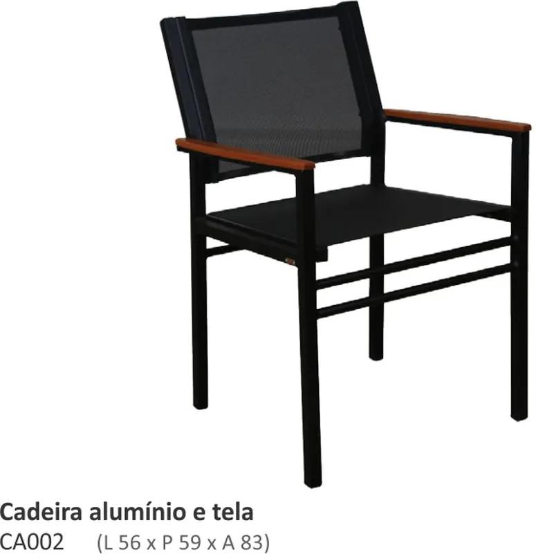 Cadeira Venture com Braços em Alumínio e Sling L56cm x P59cm x A83cm