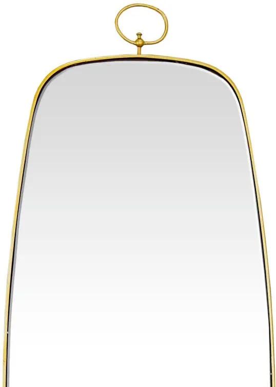 Espelho Retangular com Moldura em Metal Dourado - 98X41cm