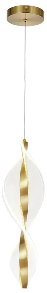 Pendente Twist Ø15X44Cm Led 15W 3000K Bivolt Dourado - Usina Imports U...