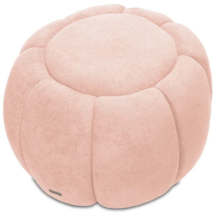 Puff Redondo Orgânico para Sala Cloud Bouclê Rosê E03 - D'Rossi