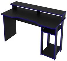 Mesa Para Computador Notebook Gamer ME4153 Preto/Azul - Tecno Mobili