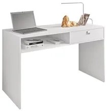 Mesa Home Office Notebook 120cm 1 Gaveta Luna Branco Trama - Móveis Le