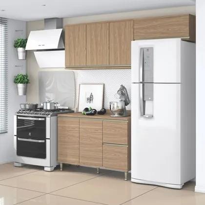 Cozinha Modulada Composição 8 Smart Nogueira - Belaflex