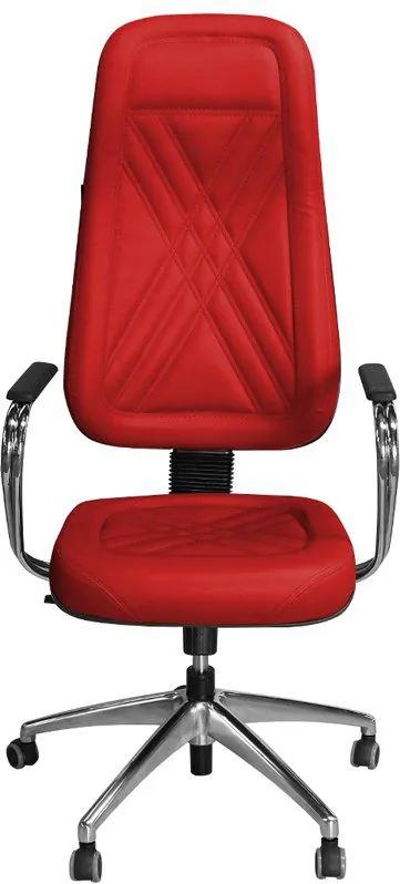 Cadeira para Escritório PP-01GCBC Giratória Couro Vermelho - Pethiflex