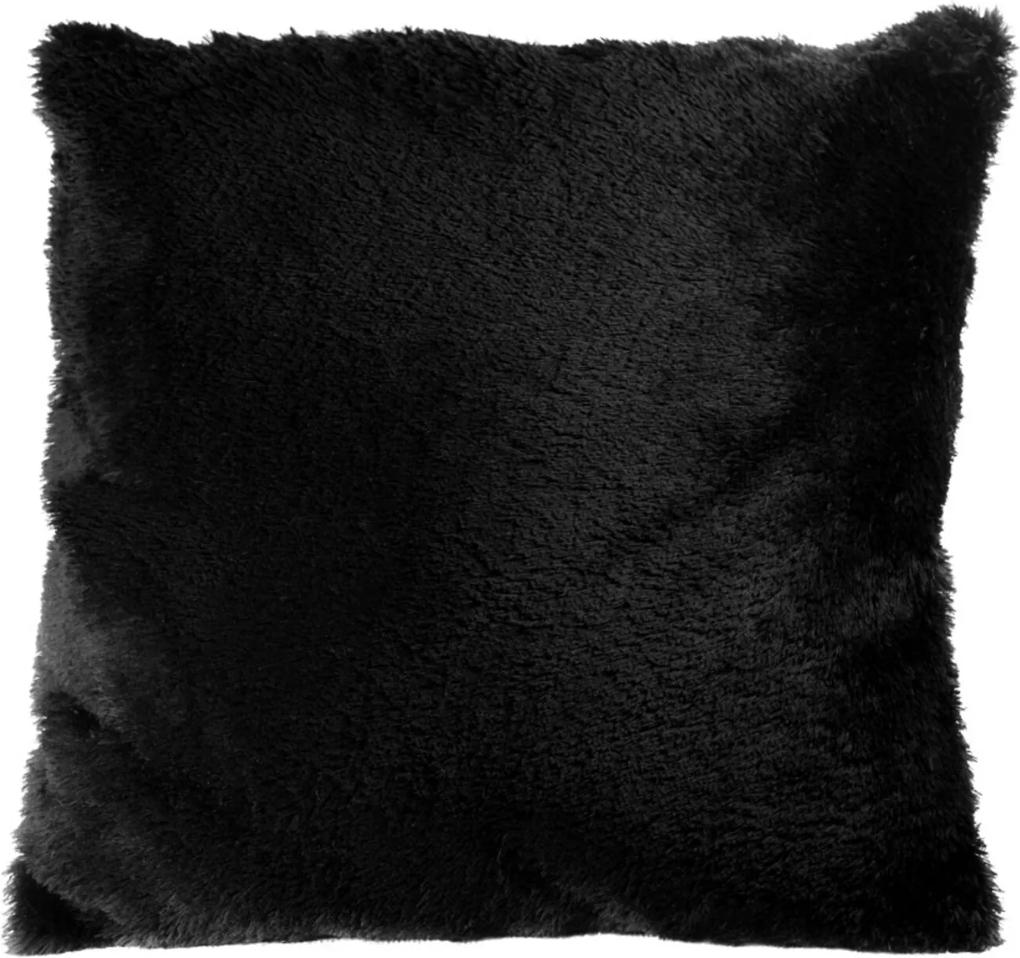 Capa de almofada felpuda pelo curto decoração luxo preta