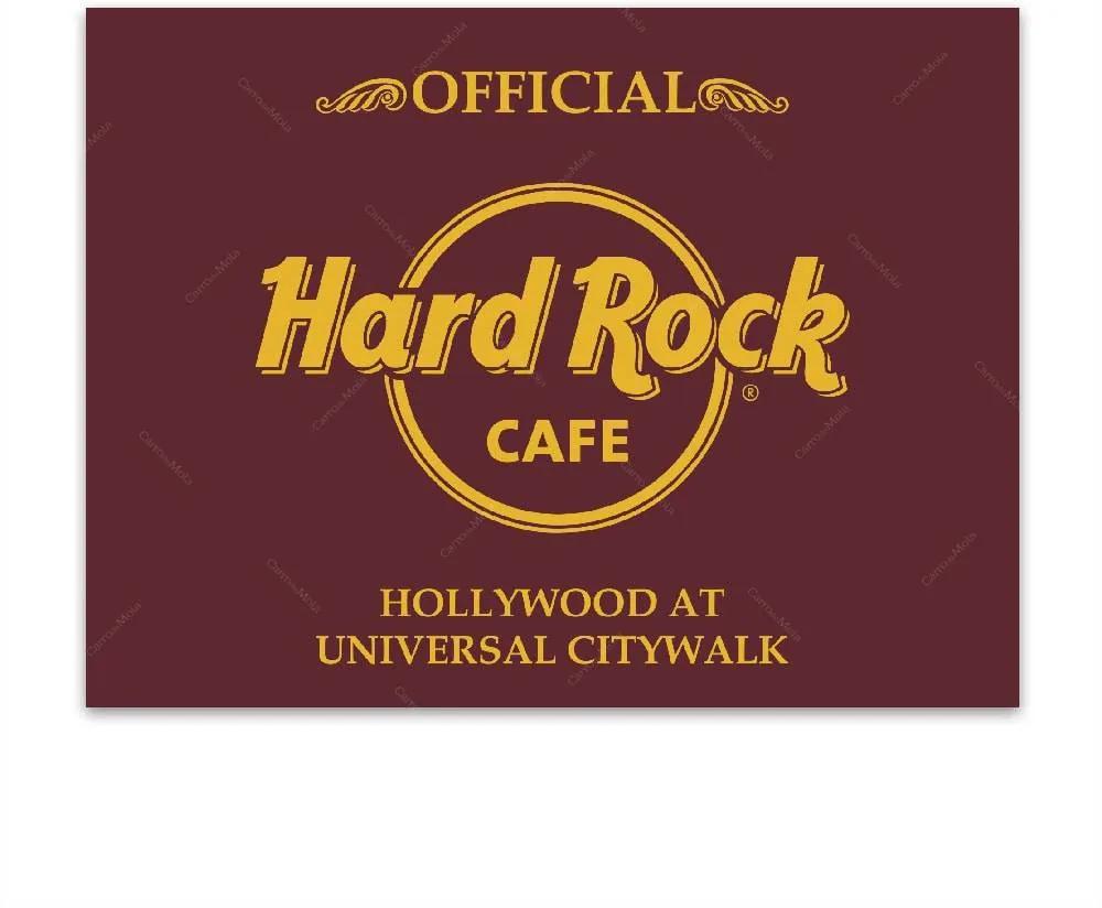 Placa Decorativa Hard Rock Café Média em Metal - 30x20 cm