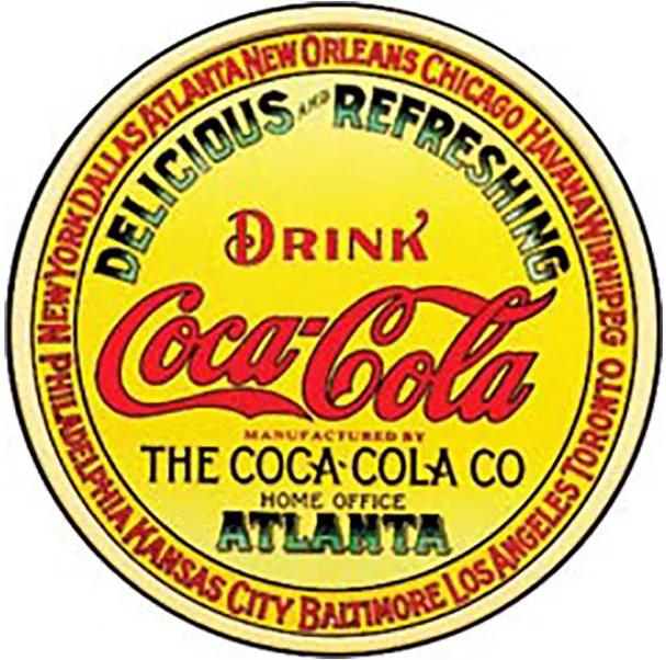 Placa Decorativa Coca-Cola Atlanta Redonda