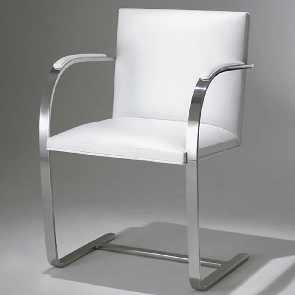 Cadeira Brno Aço Inox Clássica Design by Mies Van Der Rohe