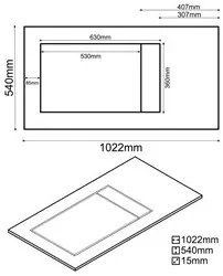 Balcão Multiuso para Cooktop 4 Bocas Georgia Branco/Preto - Lumil Móve