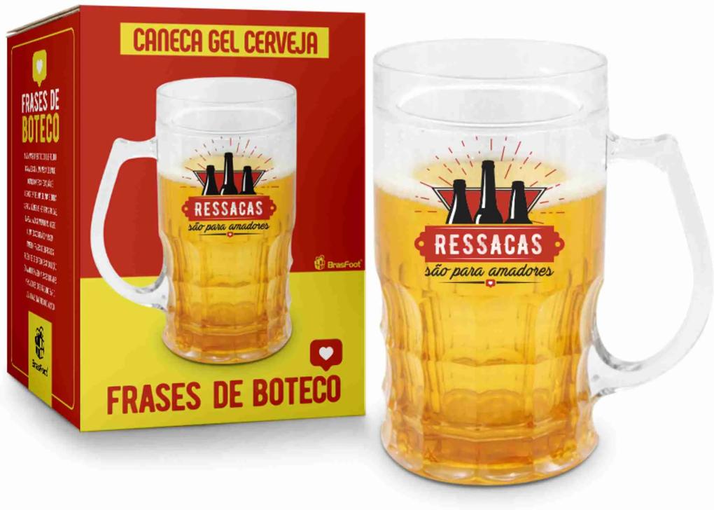 Caneca gel cerveja 450ml  - bar / boteco / churrasco - ressacas sÃo para amado