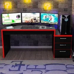 Mesa para Computador Notebook Desk Game DRX 5000 Preto/Vermelho - Móve