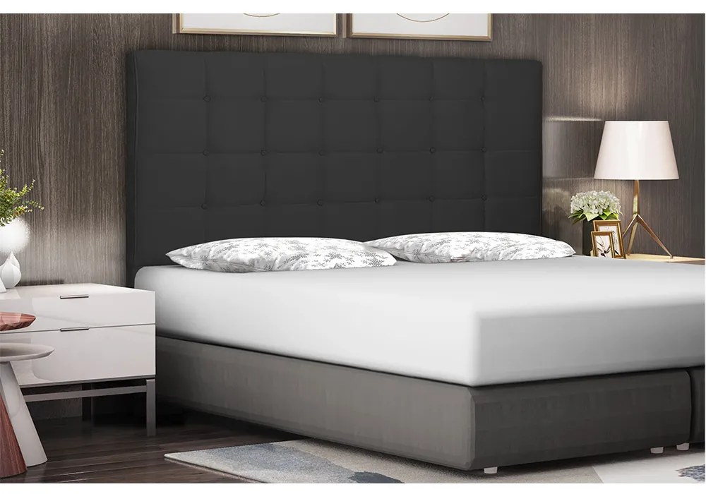 Cabeceira Verona Para Cama Box Casal 140 cm Suede Preto - D'Rossi