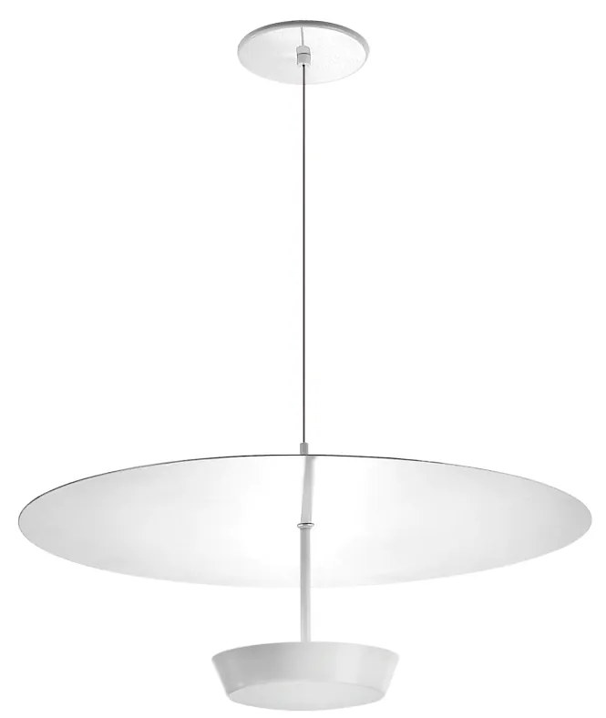 Pendente Aspen Rebatedor Ø48X45Cm Disco Plano Metal Alumínio 01Xled 9,... (BRANCO, CHAMPANHE, 110v)